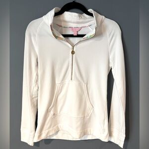 Lilly Pulitzer Half Zip Ashlee Pullover Women’s Sweatshirt Size XS White Preppy